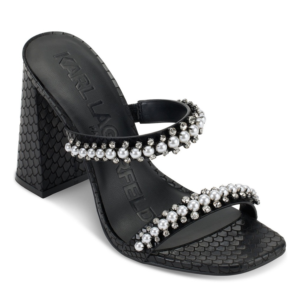 KARL LAGERFELD PARIS Women's Rayan Slip-On Double-Band Sandals